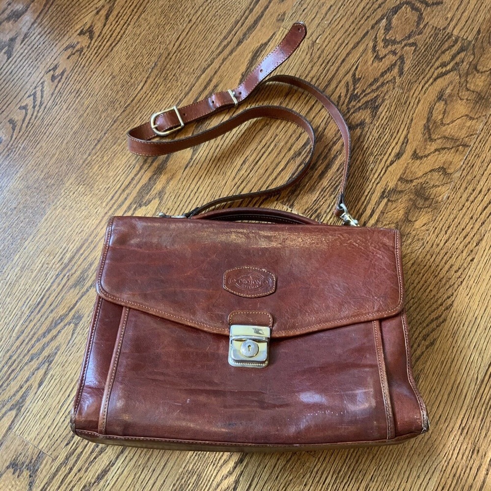 OROTON Vintage Made in Aus Genuine‎ Leather Bag Brown Shoulder Messenger Bag